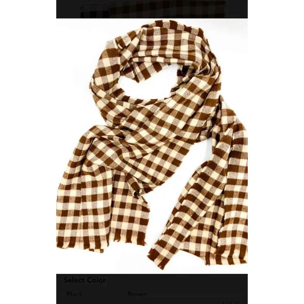 Scarf wrap scarf blanket style soft scarf buffalo plaid scarf new in wrap NEW